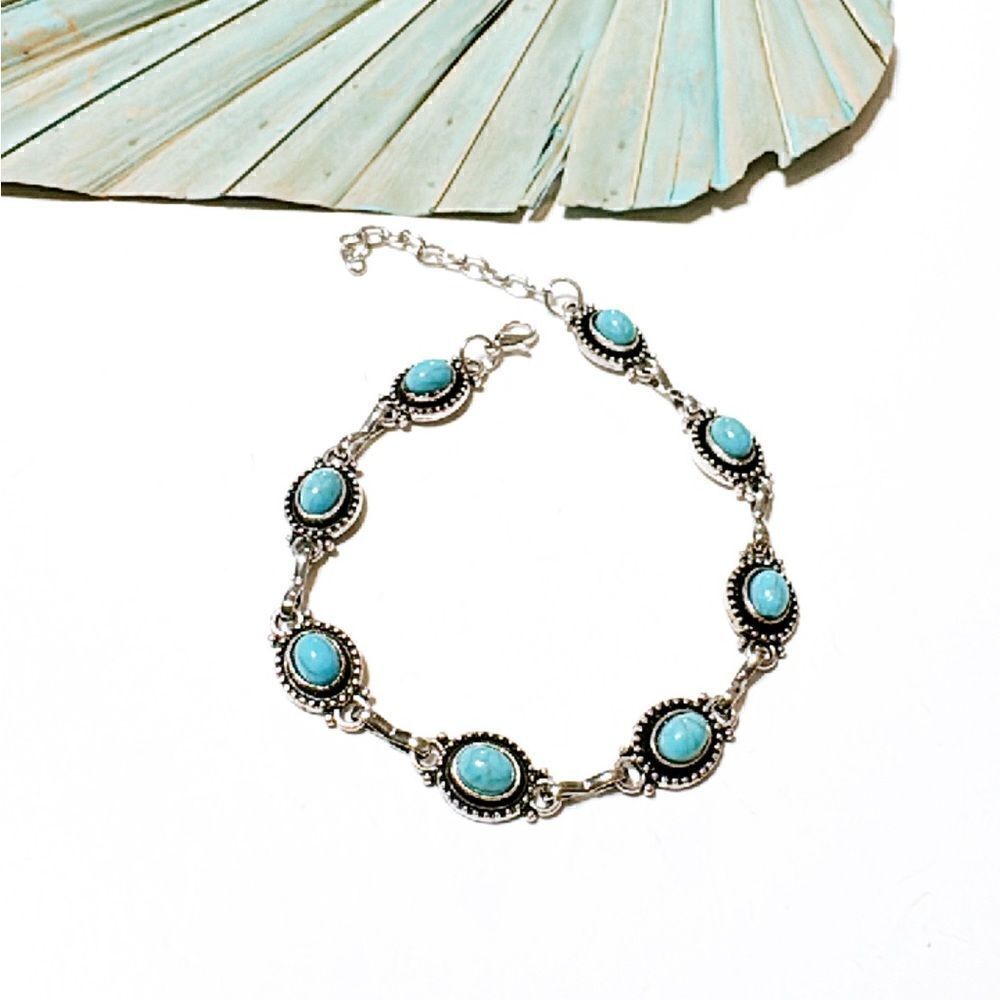 Boho silver anklet S628 - Picture 2 of 4